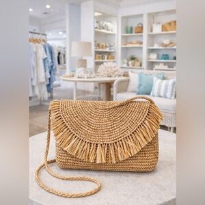 Mar y Sol Handmade Tanya Raffia Crossbody Bag